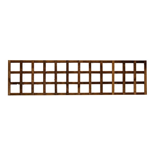 0.45m x 1.83m (18") Brown Treated H/D Capped Square Trellis Panel