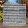 1800x1800mm Contemporary Double Slatted Fence Panel Grey