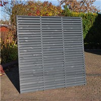 1800x1800mm Contemporary Double Slatted Fence Panel Grey