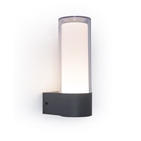 The Dropa outdoor wall light in anthracite grey with Integrated connected LED module is made of durable aluminum. The design diffuses diffuse light in a 360 degree radius for optimal illumination of paths and other outdoor areas. Also available as a bollard.