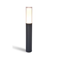 The Dropa outdoor bollard in anthracite grey with integrated connected LED module is made of durable aluminum. The design diffuses diffuse light in a 360 degree radius for optimal illumination of paths and other outdoor areas. Also available as a wall light.