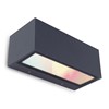 Minimalistic die-cast wall light with a light output of 800 lumen. The light beam will cover the full surface in the two directions. This elegant &#39;brick&#39; light in dark grey ensures a perfect light beam thanks to the connected LED module.