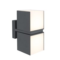 This modern and stylish Up &amp; Down wall light will give a modern look to your garden. The 2 light heads with integrated LED lights can be rotated 350 degree and are suitable for vertical and horizontal mounting.