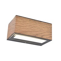 Minimalistic design but a great light output of 500 lumen. This elegant light in stainless steel with wooden effect radiates a perfect light beam. The small version is very convenient for an installation on a certain height.
