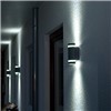 Dark grey round shaped 2 light retrofit GU10 in premium stainless steel showing a soft &amp; shiny appearance. The correct position of the LED engine will guarantee the perfect light pattern for this wall washer. Also available in silver grey.