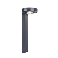 Ingenious designed solar bollard has a perfectly integrated solar panel. Ready to capture the full sunlight. Moveable head will orientate the light beam to the desired spot. Mountable with screws or with included ground spike.