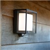 Lutec Curtis Wall LED PIR Sensor Solar Light with an opal diffusor and square aluminium frame. The integrated PIR motion sensor will capture all movement and assures a powerful warm white light when somebody is passing throughout the night.