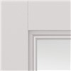 Belton White Primed 35x1981x686mm clear glazed door is comprised of clear flat safety glass panel with decorative flush mouldings. With a solid core construction that makes the door feel strong and stable, Belton clear glazed door is white primed for finish painting.
