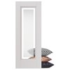 Belton white primed etched glazed 35x1981x686mm internal door is comprised of etched inner glazed panel with a clear perimeter and decorative flush mouldings. This door benefits from solid core construction.