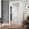 Catton White Primed  44x1981x762mm Internal Door is classic panelled door. It comprises of flat recessed panels with decorative flush mouldings. White primed for finish painting. White colour door gives your home minimalistic look.
