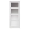 Cayman White Primed Glazed 35x1981x686mm internal door features shaker panel, MDF face with four clear glazed panels and it is high quality white primed for finish painting. This door benefits from solid core construction.