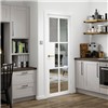 Civic White Painted Clear Glazed 35x1981x838mm internal door features Contemporary industrial style door design, white painted finish, clear flat safety glass. It can be fitted with regular handles, latches and hinges. It is suitable for Pocket Door System.