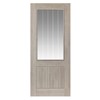 Colorado Clear Glazed 35x1981x686mm Internal Door features Pre-finished laminate with grey coloured wood effect and it is comprised of clear flat safety glass with etched lines and raised beading. Grooved cottage style central panel. Uniform finish makes it ideal for matching. This door benefits from a semi-solid core construction.