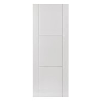 Mistral White Primed 35x1981x686mm internal door is white primed, ready for finish painting. White internal doors are wonderful for reflecting light around your home and the perfect complement for all interior design themes.