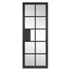 Plaza Black Painted Clear Glazed 35x1981x686 Internal Door features contemporary industrial style door design with black painted finish. It can be fitted with regular handles, latches and hinges.
