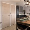 Tigris Ivory 35x1981x610mm laminate internal door comes with ivory coloured wood effect making it suitable for contemporary look. Uniform finish makes it ideal for matching. This door benefits from semi-solid core construction.