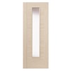 Tigris Ivory Clear Glazed 35x1981x762mm laminate internal door comes with ivory coloured wood effect making it suitable for contemporary look. Uniform finish makes it ideal for matching. This door benefits from semi-solid core construction.
