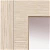 Tigris Ivory Clear Glazed 35x1981x762mm laminate internal door comes with ivory coloured wood effect making it suitable for contemporary look. Uniform finish makes it ideal for matching. This door benefits from semi-solid core construction.