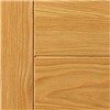 Tigris Oak pre-finished FD30 44x1981x838mm internal door is made from real oak veneer. It is supplied fully finished with quality varnish. It has 5 ladder style panels with real wood grooves. This door benefits from solid core construction.