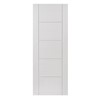 Tigris White 35x1981x686mm contemporary internal door comes pre-finished with white 5 ladder style panels, grooved into MDF. This door benefits from standard core construction.