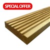 Manufactured with Kiln dried Scandinavian decking pine, our Oxford decking has a castellated profile on one side and smooth on the other,. The boards can be laid either way up, depending upon your preference, making this an easy and ideal product for many decking projects. Our decking is more durable and stable than cheaper whitewood alternatives, having the inherent properties of being more receptive to preservative timber treatments and being slower grown, the timber is less susceptible to twisting.