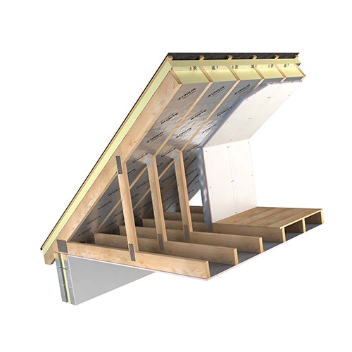 Polyisocyanurate (PIR) 110mm x 2400mm x 1200mm foam insulation board for roofs. It is suitable for use in warm pitched or flat roof constructions, in new build and refurbishment projects.