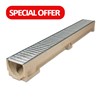 ACO RainDrain is a lightweight channel drainage system designed to provide surface water drainage for a range of domestic and light duty traffic applications. 1m in length complete with Galvanised Steel Grate.