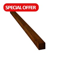 Brown Timber Fence Posts 100 x 100 x 2700mm are treated, so please note that any cuts, notches, or mortices that are made when installing your post will need to be re-coated with timber preservative to maintain their durability. When selecting the length of fence post required remember it is standard practice for posts to be set 600mm into the ground to support a fence of up to 1.8mtr high.