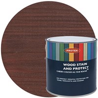 Protek 5ltr Wood Stain &amp; Protect Cedar garden paint waterproofs, nourishes and protects all types of external timber, providing your garden with all year round colour and protection.

The superior formulation of this product allows it to be applied to terracotta pots and masonry (will adhere to any material that is porous).

Ideal for fencing, sheds, trellis, summerhouses, planters, garden furniture, terracotta pots and masonry. Coverage: 1 Litre will cover 8-12m&#178; per coat.