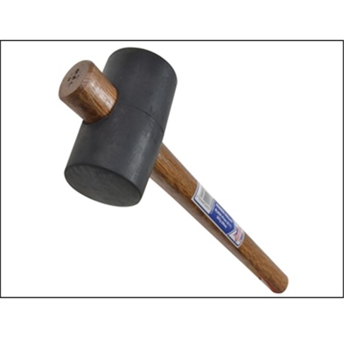 A Faithful black rubber mallet can be used by professional tradesmen in a whole range of industries as well being suitable for DIY tasks, particularly for tapping down paving slabs, and applications where a steel head is unsuitable.  Featuring a self-locking contoured wooden handle it can deliver a gentle but firm blow with little rebound.