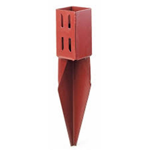 This resolves the problem of rotted posts which have broken off at ground level but have a solid concrete base. You simply square off the broken post at ground level and tap the repair spur into the remaining wood which is supported by the surrounding concrete base. Suitable for 99mm to 103mm wide posts.