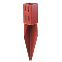 This resolves the problem of rotted posts which have broken off at ground level but have a solid concrete base. You simply square off the broken post at ground level and tap the repair spur into the remaining wood which is supported by the surrounding concrete base. Suitable for 73mm to 78mm wide posts.