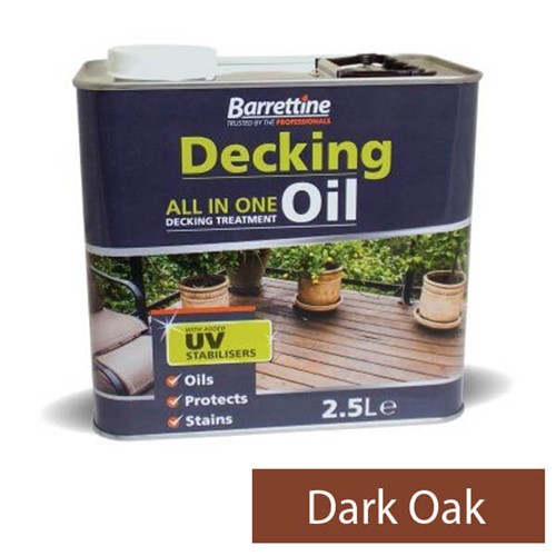 Barrettine 2.5L Dark Oak Decking Oil All In One Treatment