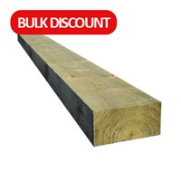 Bulk Discount Pack of 50no 100x200mm* - 2.4m Long New Treated Green Sleepers