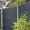 Contemporary Double Slatted Fence Panel Grey