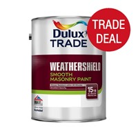 Dulux Trade 5L Pure Brilliant White Smooth Masonry Weathershield