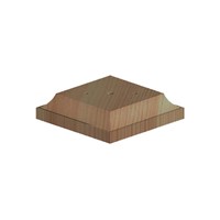 Finial Base For 3inch Post 96x96x22mm Brown Treated
