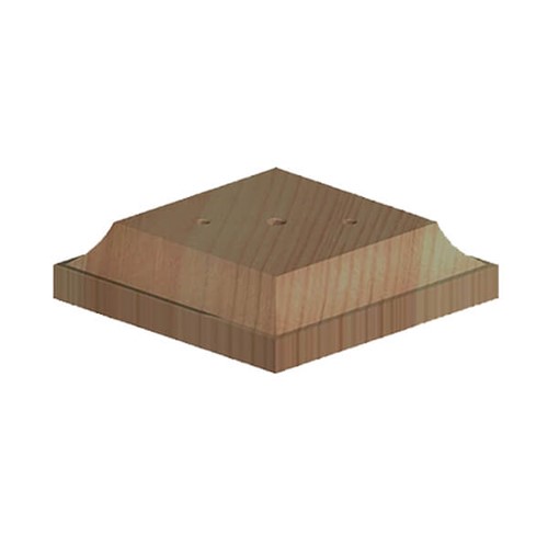 Finial Base For 4inch Post 120x120x21mm Brown Treated