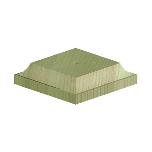 Finial Base For 4inch Post 120x120x21mm Green Treated