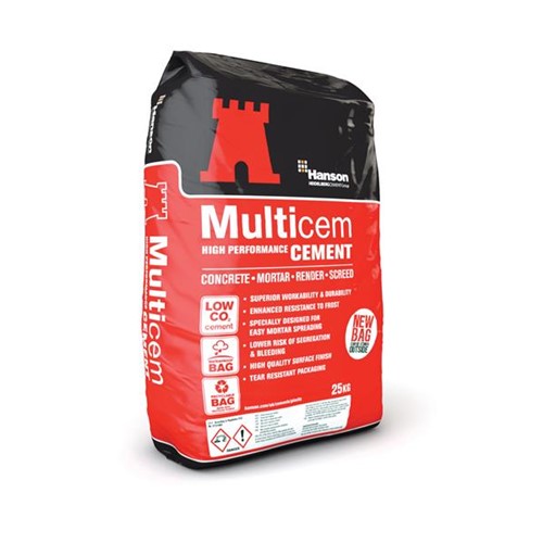 Hanson Multicem Cement In Plastic 25kg Bag