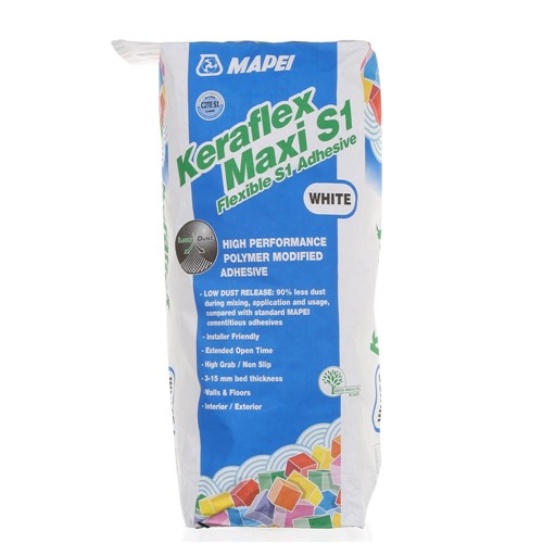 Mapei 20kg White Keraflex Maxi Low Dust Tile Adhesive