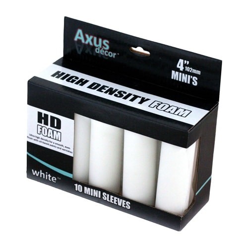 Pack of 10 Axus 4inch White Foam Rollers