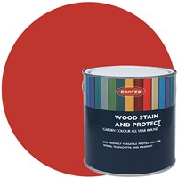 Protek 2.5ltr Wood Stain & Protect Fire Engine Red