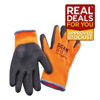 Scan Dipped Gloves Thermal Latex 3 Pairs XMS23